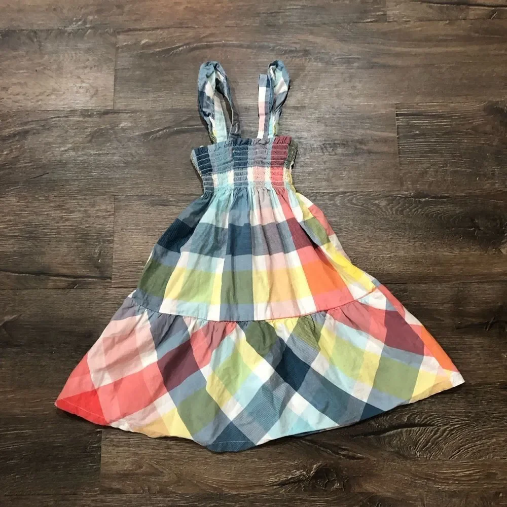 Tea Collection Smocked Plaid Midi Dress